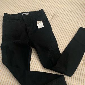 NWT black ripped high waist